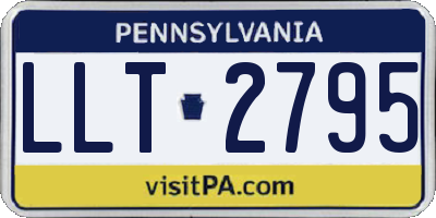 PA license plate LLT2795
