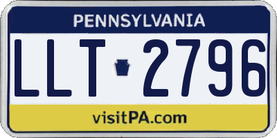 PA license plate LLT2796
