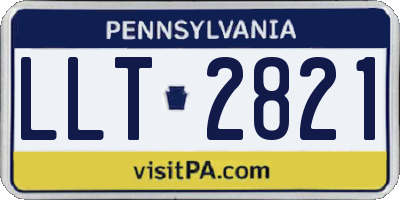 PA license plate LLT2821