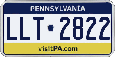 PA license plate LLT2822