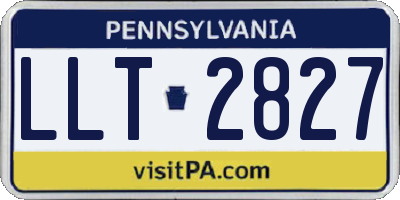 PA license plate LLT2827