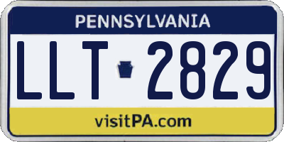 PA license plate LLT2829