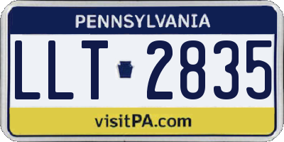 PA license plate LLT2835