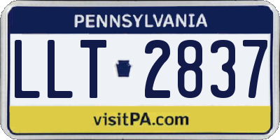 PA license plate LLT2837