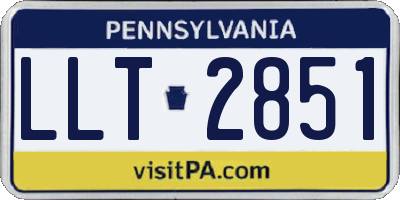 PA license plate LLT2851