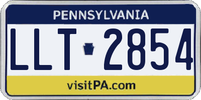 PA license plate LLT2854