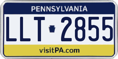 PA license plate LLT2855