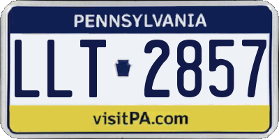 PA license plate LLT2857