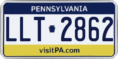 PA license plate LLT2862