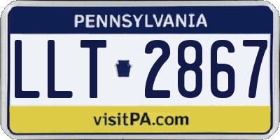 PA license plate LLT2867