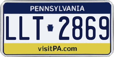 PA license plate LLT2869