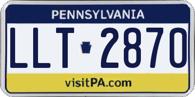 PA license plate LLT2870