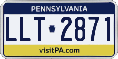 PA license plate LLT2871