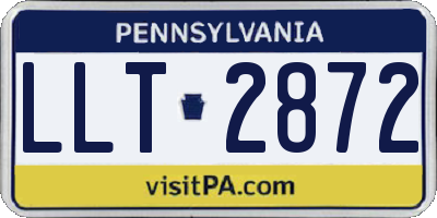 PA license plate LLT2872
