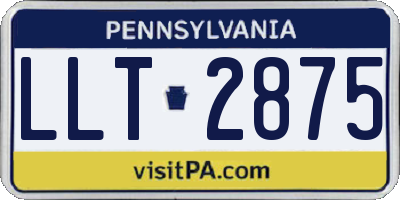 PA license plate LLT2875