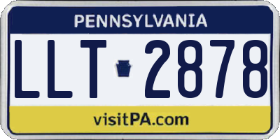 PA license plate LLT2878