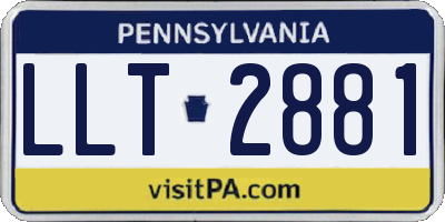 PA license plate LLT2881