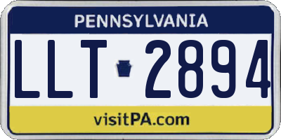 PA license plate LLT2894