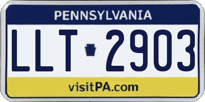 PA license plate LLT2903