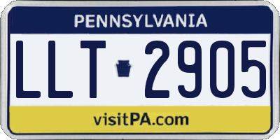 PA license plate LLT2905
