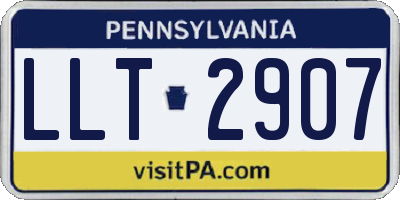 PA license plate LLT2907