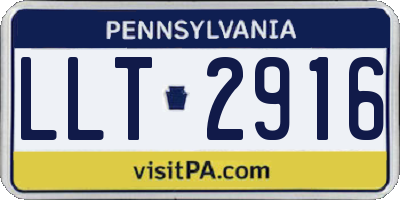 PA license plate LLT2916