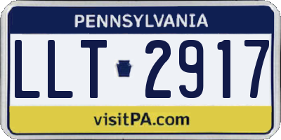 PA license plate LLT2917