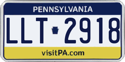 PA license plate LLT2918