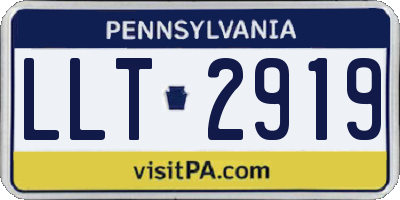 PA license plate LLT2919