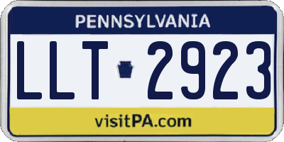PA license plate LLT2923