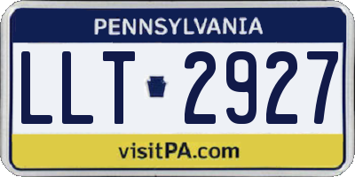PA license plate LLT2927