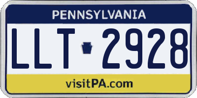 PA license plate LLT2928