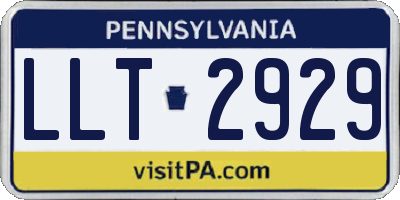 PA license plate LLT2929