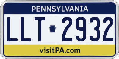 PA license plate LLT2932