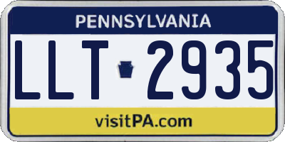 PA license plate LLT2935
