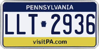 PA license plate LLT2936