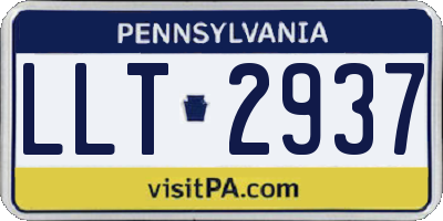 PA license plate LLT2937