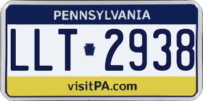 PA license plate LLT2938