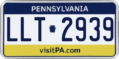 PA license plate LLT2939