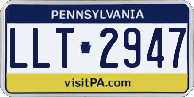 PA license plate LLT2947
