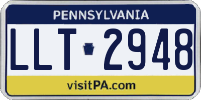 PA license plate LLT2948