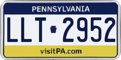 PA license plate LLT2952