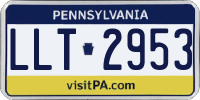 PA license plate LLT2953