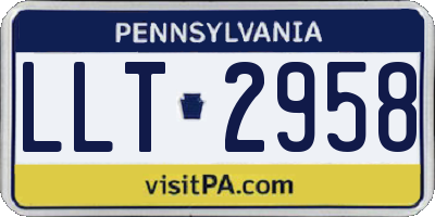 PA license plate LLT2958