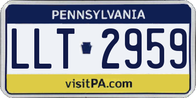 PA license plate LLT2959