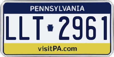 PA license plate LLT2961