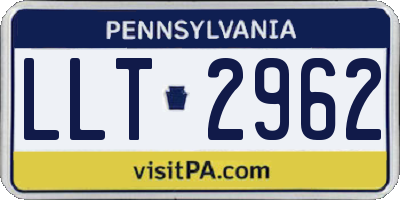 PA license plate LLT2962