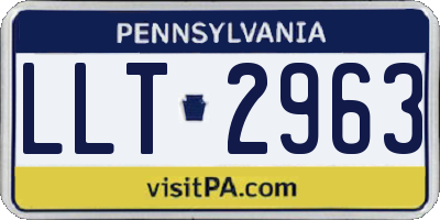PA license plate LLT2963