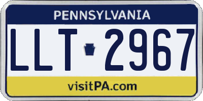 PA license plate LLT2967