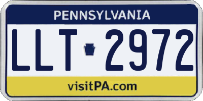 PA license plate LLT2972